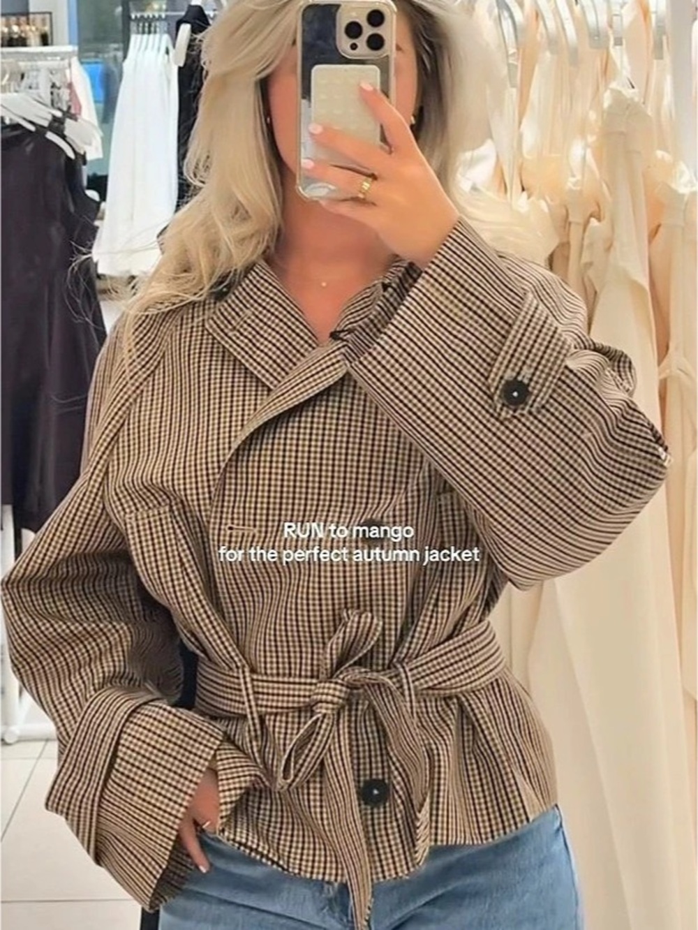 Mango viral gingham jacket